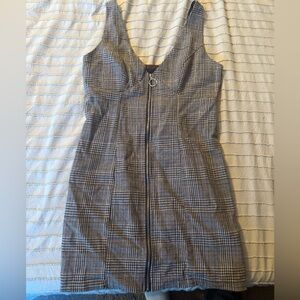 Elegant Checkered Mini Dress